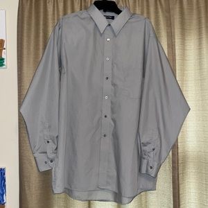 Puritan Mens XXL Neck Size 18-18 1/2 Gray Button Down Long Sleeve Dress Shirt